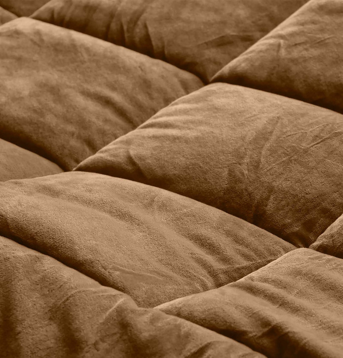 Couvre-lit velours matelassé Moki écureuil Vent du Sud - Blancollection