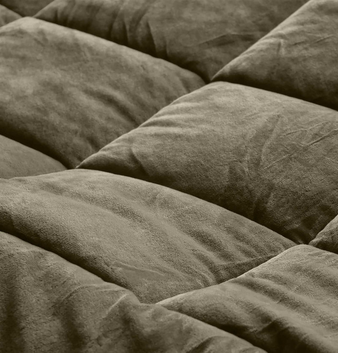 Couvre-lit velours matelassé Moki sauge Vent du Sud - Blancollection