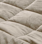 Chemin de lit velours Moki naturel Vent du Sud - Blancollection