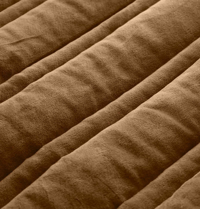 Couvre-lit velours matelassé Nanook écureuil Vent du Sud - Blancollection