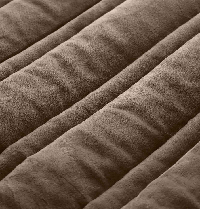 Couvre-lit velours matelassé Nanook sépia Vent du Sud - Blancollection