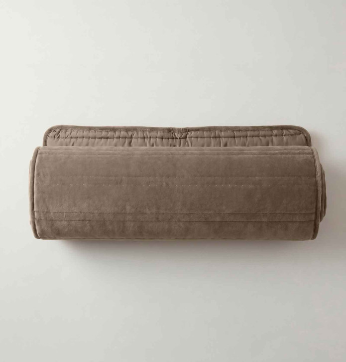 Couvre-lit velours matelassé Nanook sépia Vent du Sud - Blancollection