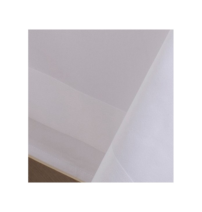 Nappe coton Bande Satin blanc zoom