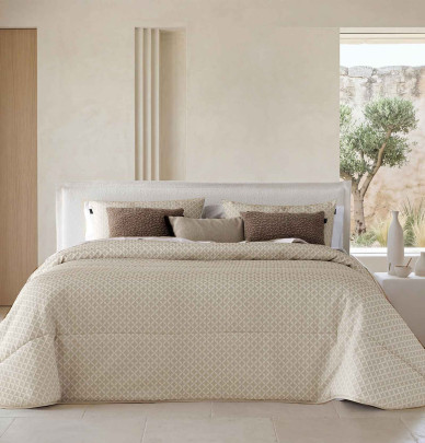 Couvre-lit matelassé Alder beige cassé Antilo - Blancollection