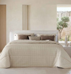 Couvre-lit matelassé Alder beige cassé Antilo - Blancollection