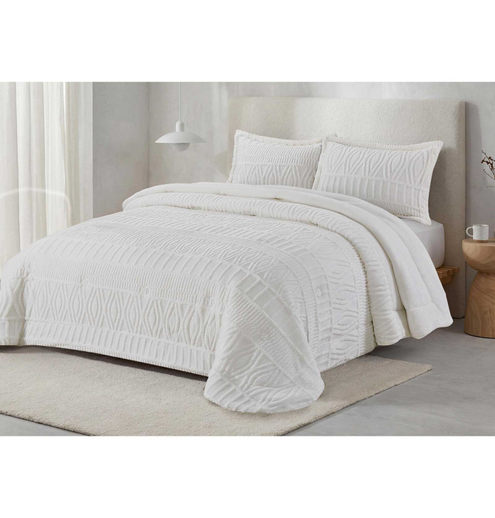 Couvre-lit matelassé Risco crème Antilo - Blancollection