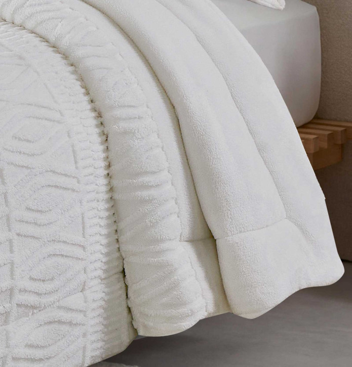 Couvre-lit matelassé Risco crème Antilo - Blancollection