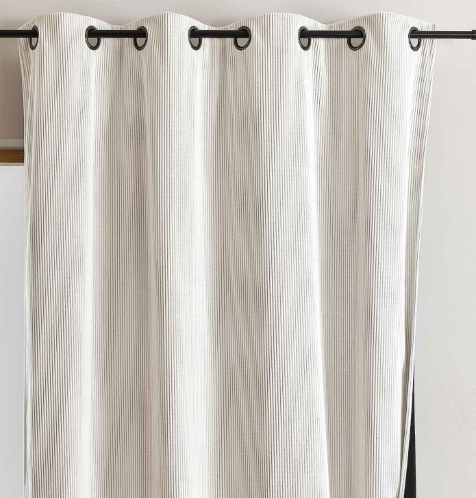 Rideau velours thermique Warma blanc cassé Qabane - Blancollection