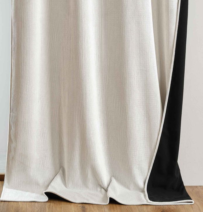 Rideau velours thermique Warma blanc cassé Qabane - Blancollection