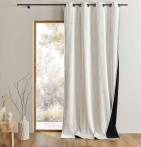 Rideau velours thermique Warma blanc cassé Qabane