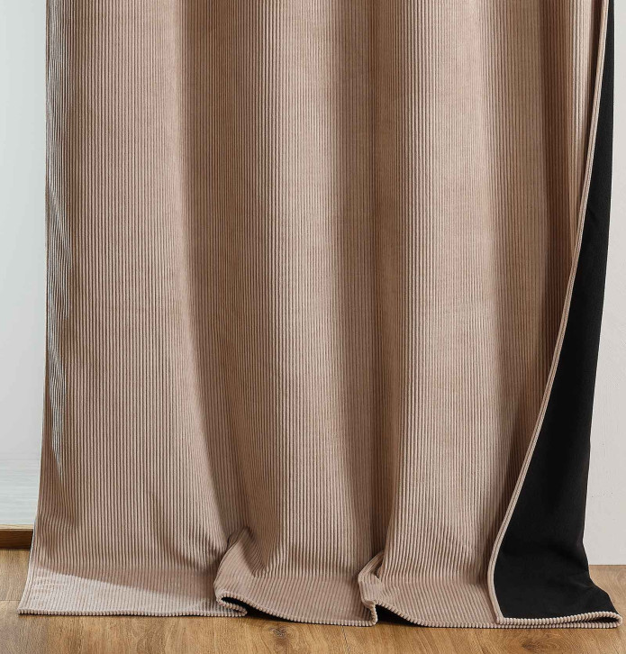 Rideau velours thermique Warma beige Qabane - Blancollection