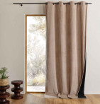 Rideau velours thermique Warma beige Qabane
