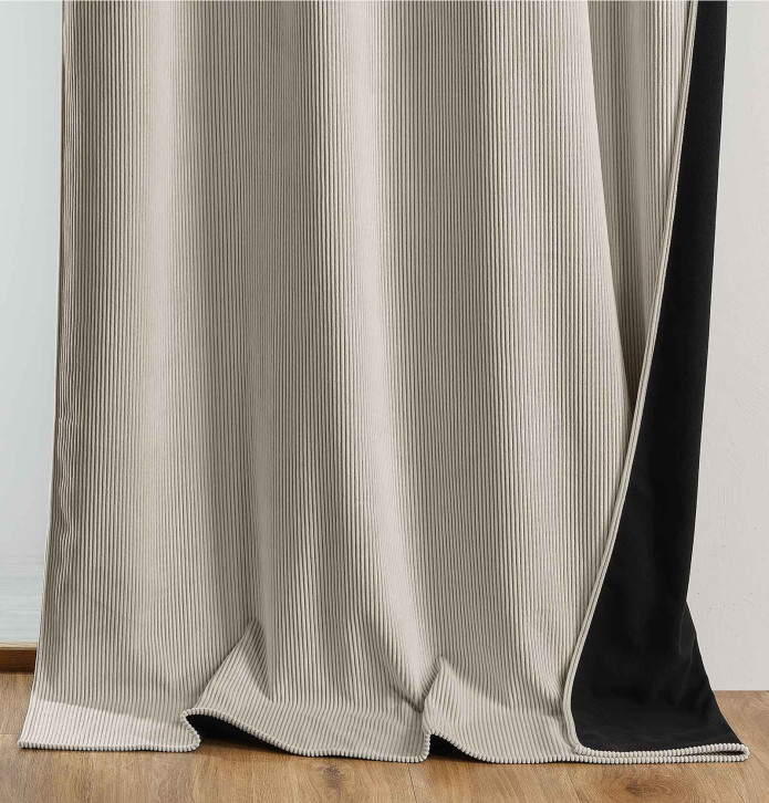 Rideau velours thermique Warma mastic Qabane - Blancollection