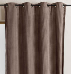 Rideau velours thermique Warma moka Qabane - Blancollection
