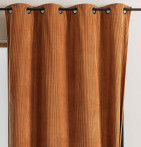 Rideau velours thermique Warma caramel Qabane - Blancollection