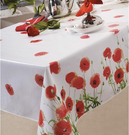 Nappe toile cirée Red Poppy Calitex