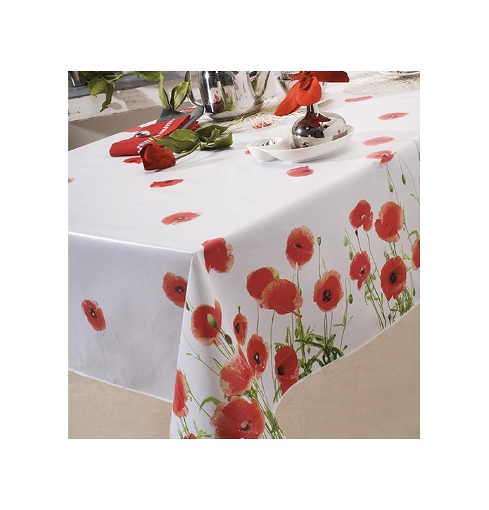 Nappe toile cirée Red Poppy Calitex