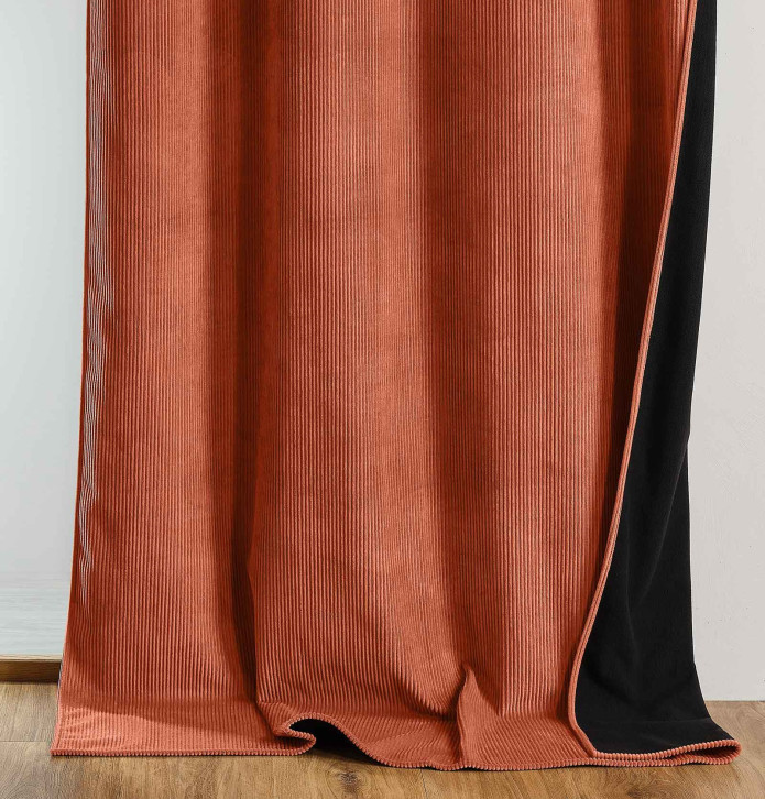 Rideau velours thermique Warma terracota Qabane - Blancollection