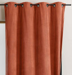 Rideau velours thermique Warma terracota Qabane - Blancollection