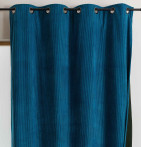Rideau velours thermique Warma bleu paon Qabane - Blancollection