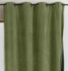 Rideau velours thermique Warma olive Qabane - Blancollection