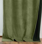 Rideau velours thermique Warma olive Qabane - Blancollection