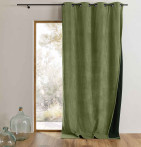 Rideau velours thermique Warma olive Qabane