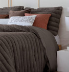 Couvre-lit matelassé Cédric chocolat Antilo - Blancollection