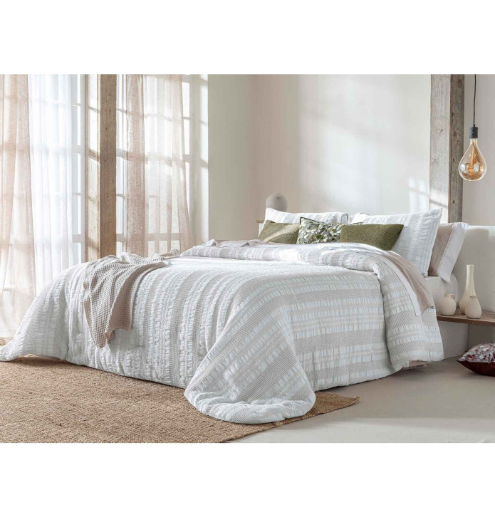 Couvre-lit matelassé Aurélia blanc Antilo - Blancollection