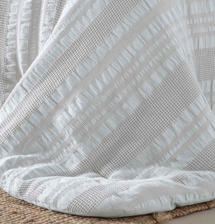 Couvre-lit matelassé Aurélia blanc Antilo - Blancollection