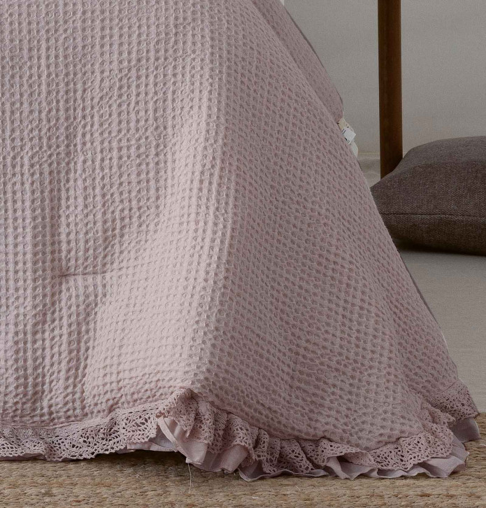 Couvre-lit matelassé Kalinda mauve rosé Antilo - Blancollection