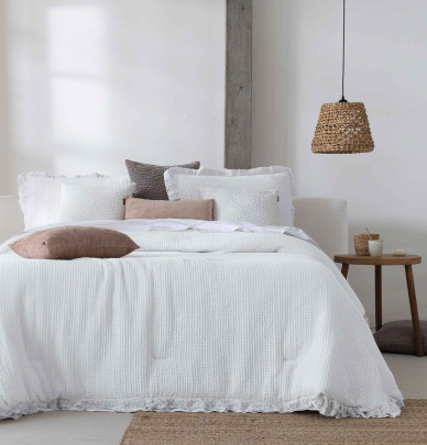 Couvre lit matelassé Kalinda blanc Antilo