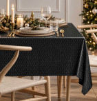 Nappe damassée polyester Plumette noir Calitex