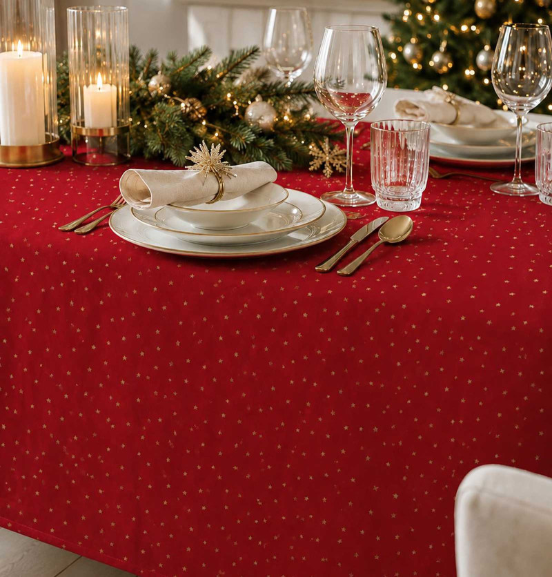 Nappe polyester Basly rouge Calitex