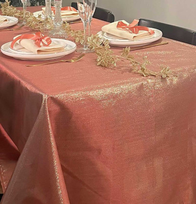 Nappe polyester Kimberlay corail Calitex