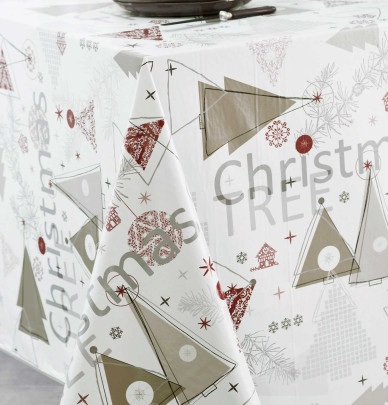 Nappe toile cirée Christmas Tree Calitex