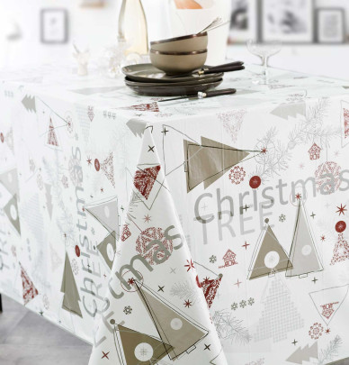 Nappe toile cirée Christmas Tree Calitex