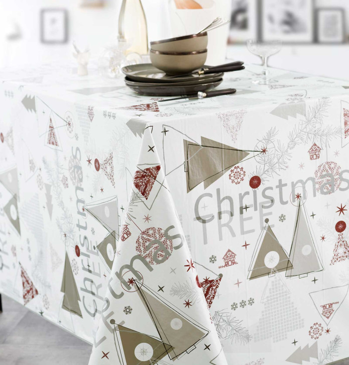 Nappe toile cirée Christmas Tree Calitex