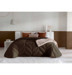 Couvre-lit velours matelassé Mimo marron Antilo - Blancollection