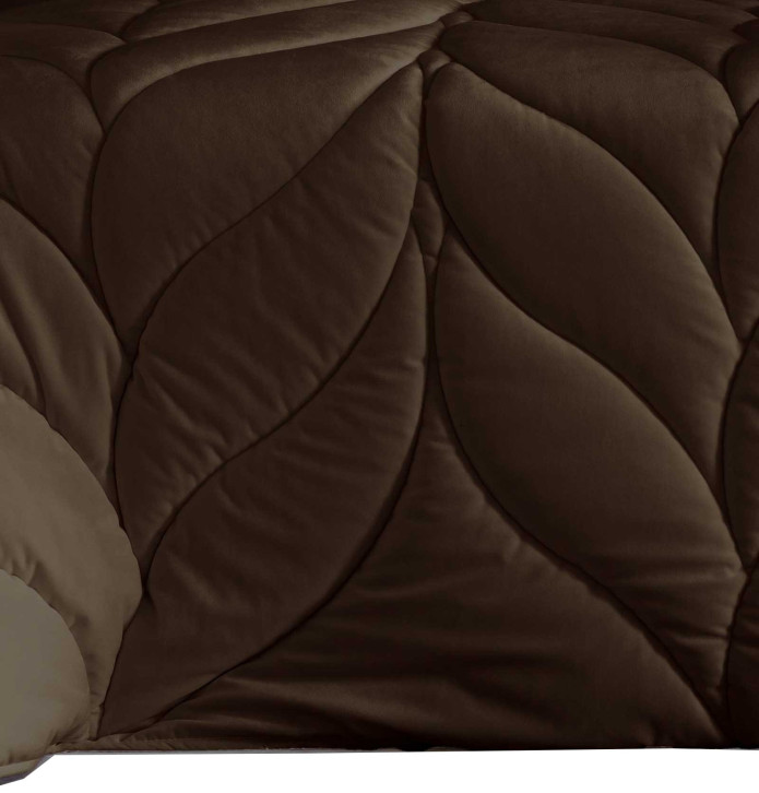 Couvre-lit velours matelassé Mimo marron Antilo - Blancollection