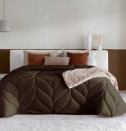 Couvre-lit velours matelassé Mimo marron Antilo