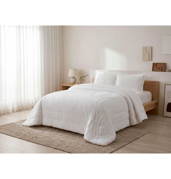 Couvre-lit matelassé Dehesa blanc Antilo - Blancollection