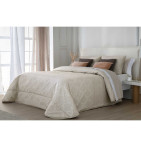 Couvre-lit matelassé et ses housses coussins Candy beige Antilo - Blancollection