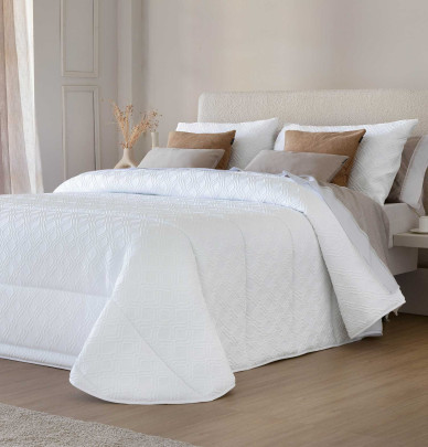 Couvre lit matelassé Coco blanc Antilo