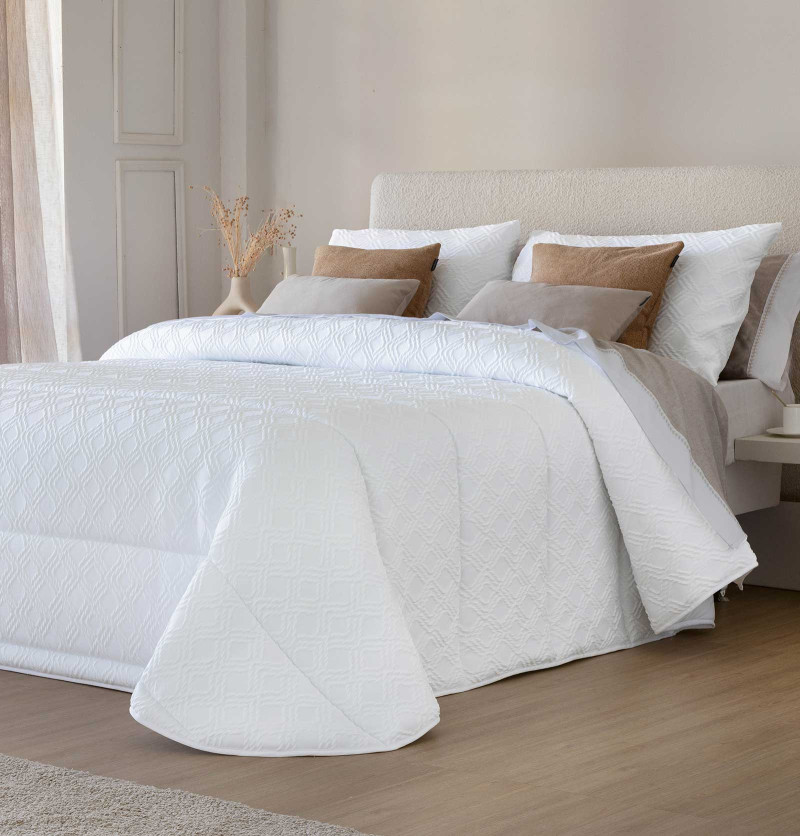 Couvre lit matelassé Coco blanc Antilo