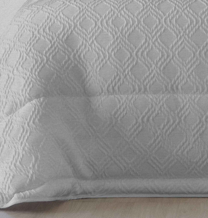 Couvre-lit matelassé Coco gris Antilo - Blancollection