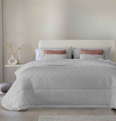 Couvre lit matelassé Coco gris Antilo