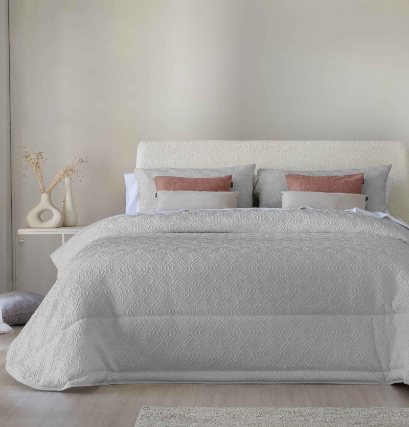 Couvre lit matelassé Coco gris Antilo