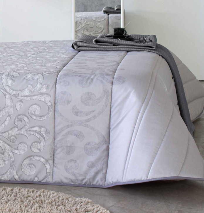 Couvre lit matelassé imprimé Ardal gris Reig Marti - Blancollection