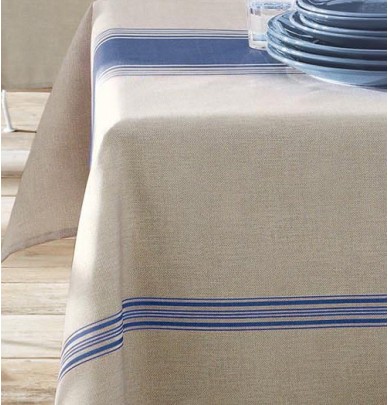 Nappe polyester Bistrot indigo zoom